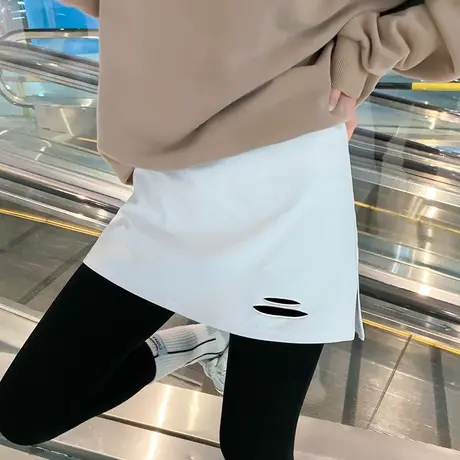 小屁帘t恤卫衣打底神器假下摆内搭叠穿遮屁股白色半身裙女秋冬季图片