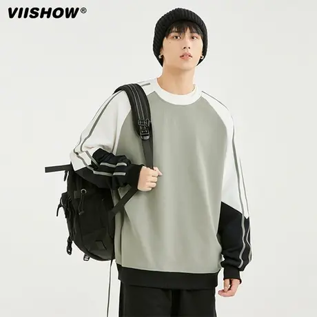 VIISHOW重磅长袖卫衣男秋装服季新款潮牌美式高级感圆领痞帅上衣商品大图