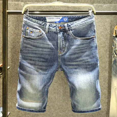 赤耳丹宁牛仔短裤男直筒宽松夏季潮牌中裤高端水洗休闲五分裤夏季图片