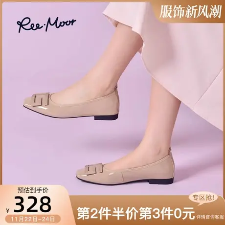REEMOOR睿慕夏季舒适软底蛋卷鞋真皮羊皮垫低跟浅口平底鞋单鞋女商品大图