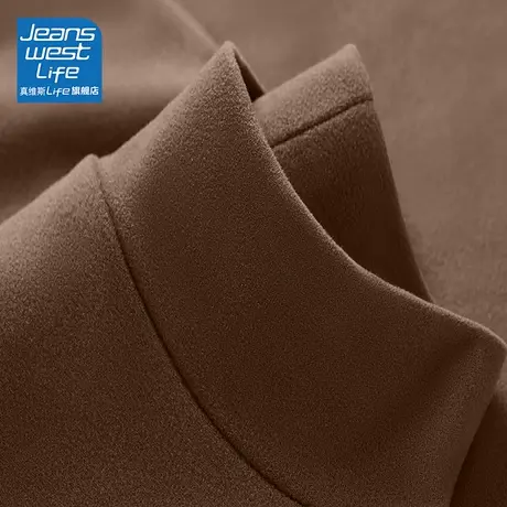 真维斯LIFE2023新款双面德绒打底衫女秋冬加厚保暖修身显瘦秋衣W图片