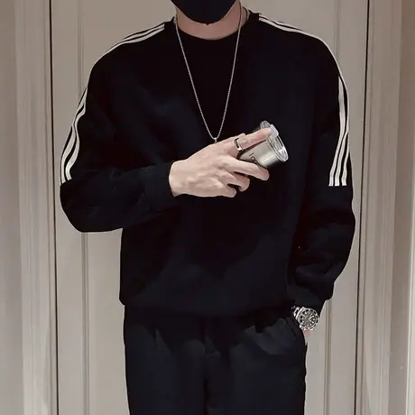 秋季男士卫衣外套上衣套头长袖潮流休闲运动体恤时尚INS套头T恤商品大图