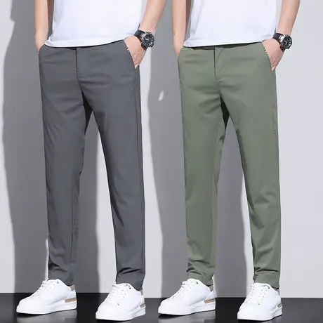 冰丝滑凉凉爽休闲裤男士夏季超薄款透气免烫西装易打理西裤男裤子商品大图