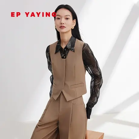 EP YAYING雅莹女装 美利奴羊毛X型收腰马甲 2024春装新品1005B图片