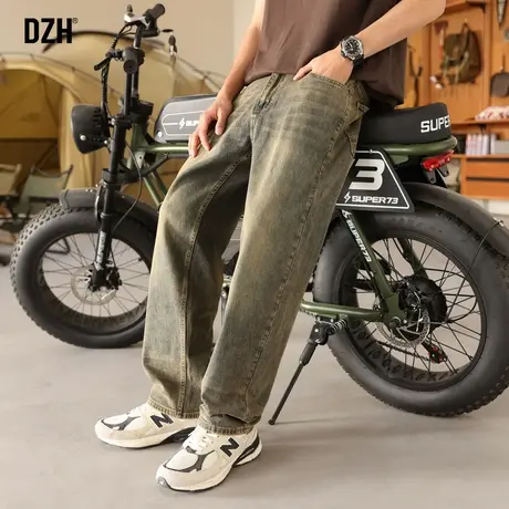 男生复古直筒牛仔裤男宽松美式痞帅高街长裤子男款2024春秋休闲裤商品大图