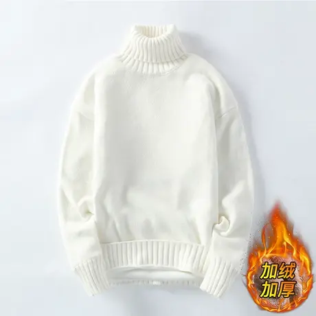 高领毛衣男秋冬季加绒加厚款保暖韩版潮流长领男装内搭打底衫外套商品大图
