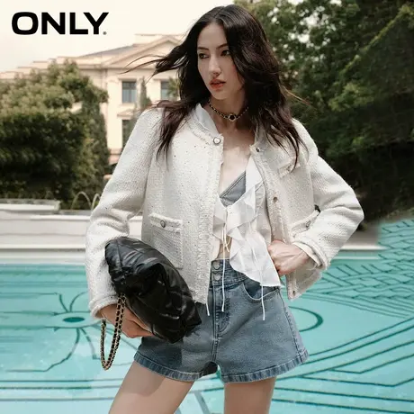 ONLY奥莱秋季新款时尚百搭通勤宽松圆领短款西服外套女商品大图
