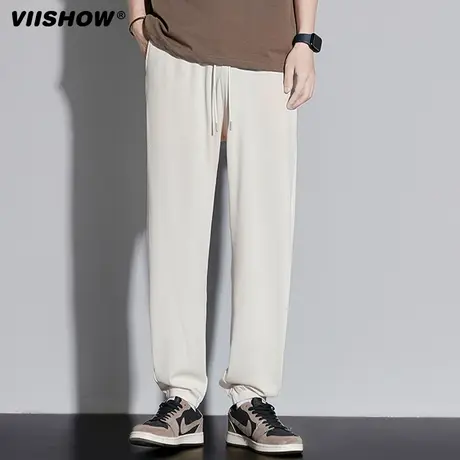 VIISHOW春季新款束脚裤卫裤宽松休闲裤男士裤子2024运动长裤子潮图片