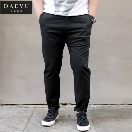 春夏新款大码男装大号潮胖子黑色修身小脚弹力加肥加大休闲裤长裤商品大图