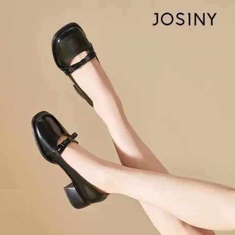 卓诗尼2023秋款黑色玛丽珍鞋女正码气质风增高百搭jk小皮鞋甜美风商品大图