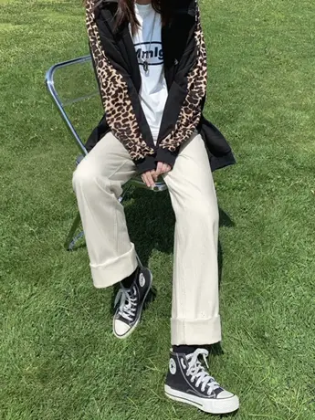 薄款小个子直筒牛仔裤女春秋2023新款高腰宽松显瘦时尚阔腿裤垂感商品大图