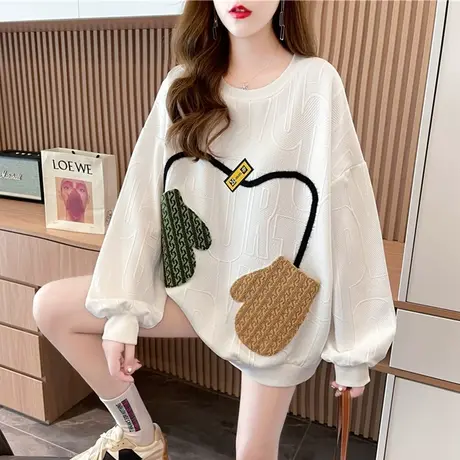 设计感小众卫衣女春秋季韩版宽松大码bf慵懒风薄款早春上衣外套潮图片