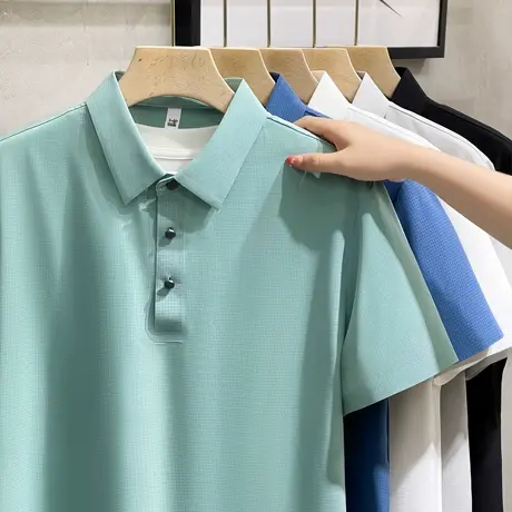 男士polo衫短袖夏季2023新款爸爸男装上衣服潮流翻领t恤男潮牌ins商品大图