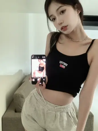 美式无袖背心女夏内搭设计感小众外穿别致短款chic甜辣小吊带上衣图片