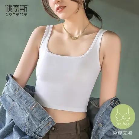 背心式文胸女薄款内搭无钢圈裹胸罩夏带胸垫抹胸小胸聚拢美背内衣商品大图