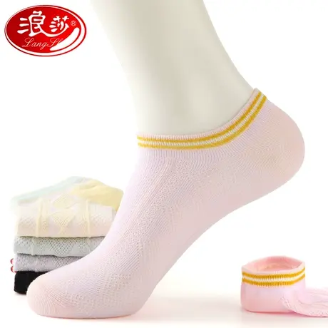 浪莎正品袜子女纯棉短款女袜网红低帮船袜夏季薄款防臭袜女ins潮商品大图