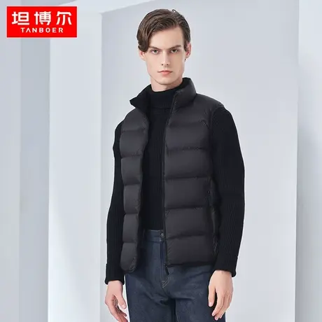 【商场同款】坦博尔2022年新款男士羽绒马甲立领背心外套TA330033图片