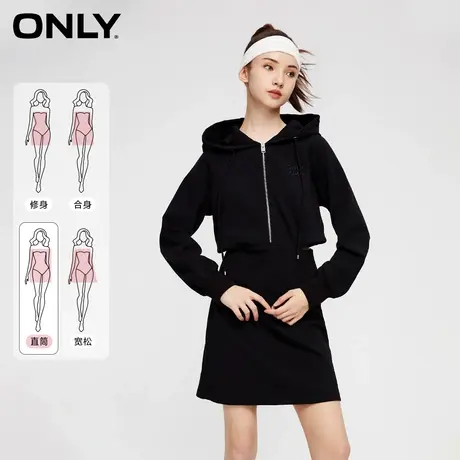 ONLY2023秋季新款时尚显瘦长袖连帽短裙卫衣连衣裙女|123360001图片