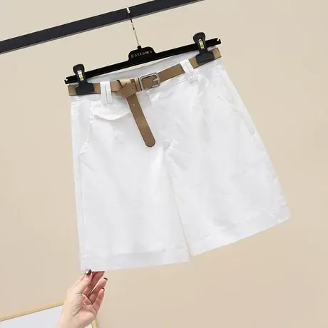 工装短裤女夏2023新款宽松直筒高腰显瘦百搭时尚黑色休闲五分裤潮商品大图