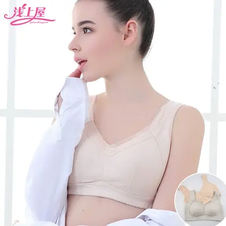 大码文胸胖mm无钢圈收副乳薄款套头背心高中生少女全罩杯纯棉内衣商品大图