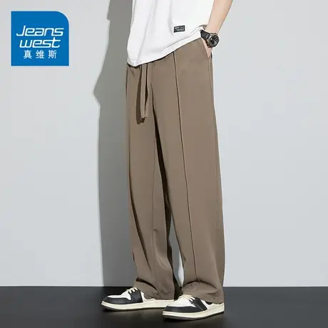 KZ真维斯直筒宽松垂感坠感休闲裤男士运动卫裤春季春秋款2025新款商品大图