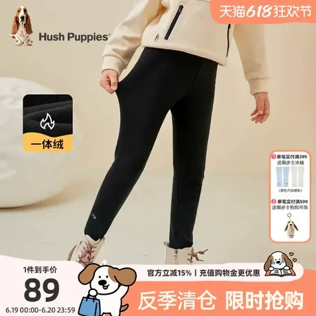 暇步士童装女童一体绒打底裤秋冬新款中大童弹力裤子儿童休闲长裤商品大图