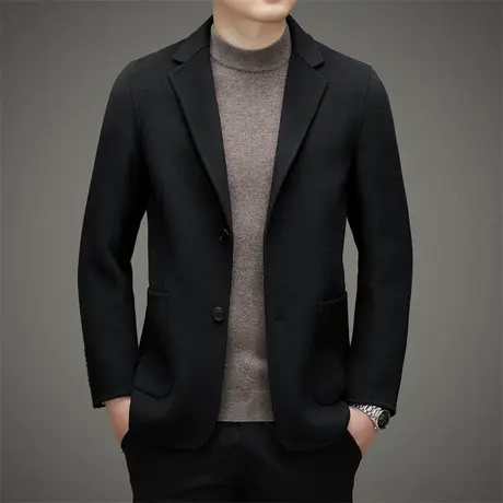 休闲商务西装男羊毛青年毛呢外套男士高级感秋季西服呢子上衣潮流商品大图