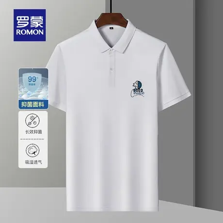 【官方正品】罗蒙2023夏季新款短袖polo衫商务休闲修身百搭t恤男图片
