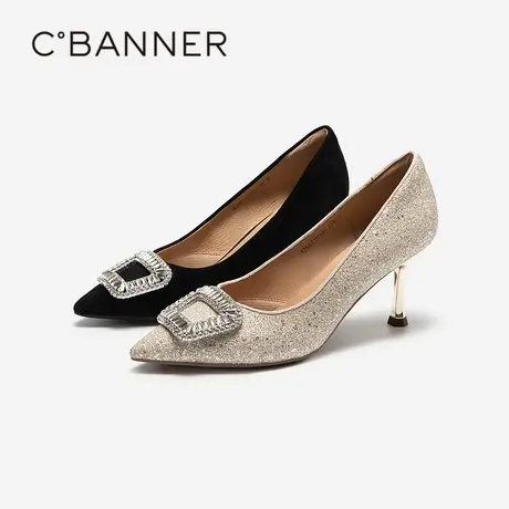 【静音系列】千百度细高跟婚鞋女百搭气质新款新娘鞋婚纱浅口单鞋图片