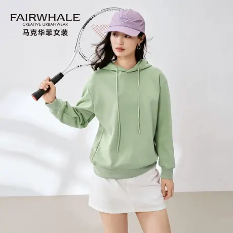 马克华菲2025新款秋季卫衣外套女宽松休闲运动连帽套头上衣短款潮图片