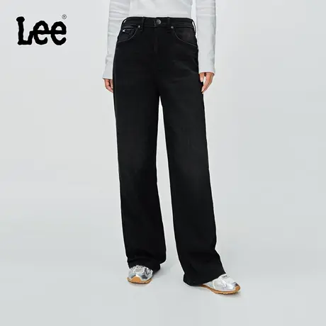 【张凌赫代言】Lee25冬新428懒懒裤舒适直脚磨毛黑灰女保暖牛仔裤商品大图