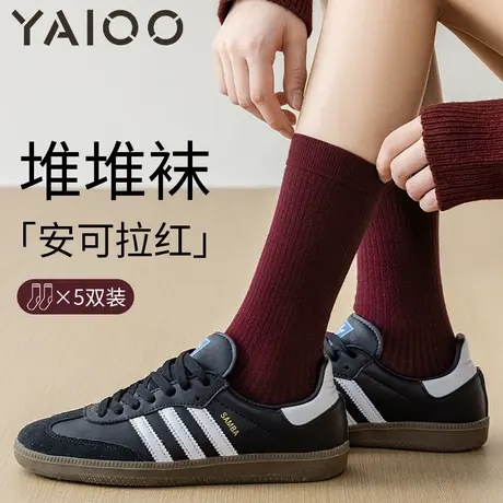 雅鹿袜子女生中筒袜纯棉春秋款长袜士秋冬款女士长筒袜士长袜商品大图