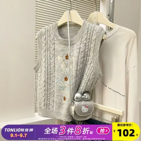 唐狮2025秋冬毛衣女设计感女马甲春秋外穿高级感气质小个子上衣女商品大图