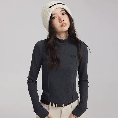 加厚半高领针织打底衫女2023新款秋冬长袖显瘦修身内搭短款上衣图片