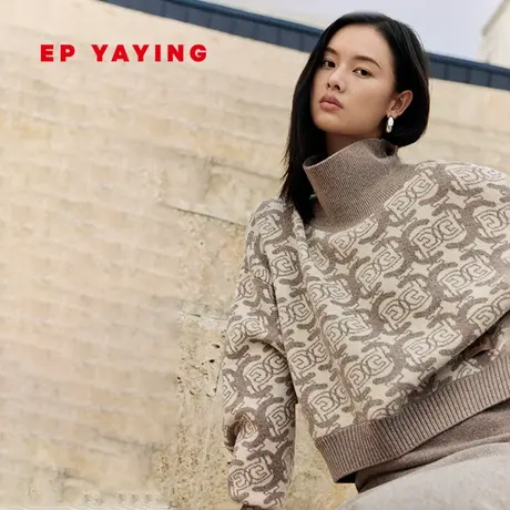 [牦牛绒]EP YAYING雅莹女装 毛针织衫高领上衣 2023秋冬新款9517A商品大图