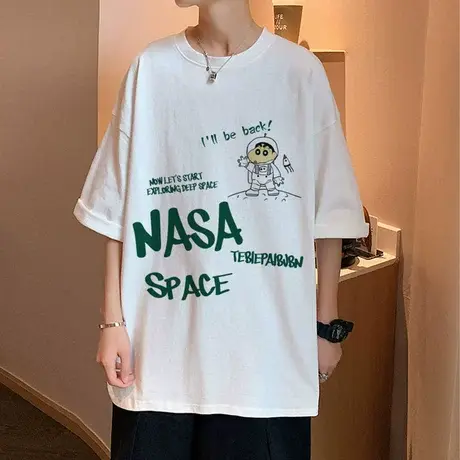 日系卡通动漫短袖t恤男ins潮牌纯棉半袖衣服夏季高街大码体恤上衣商品大图