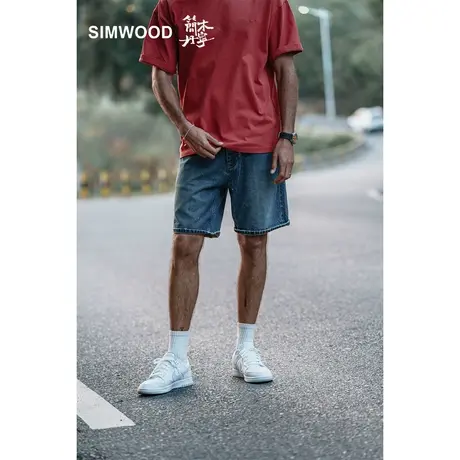 Simwood简木丹宁【LS05宽松短裤】13.2盎司赤耳红边男士牛仔裤图片