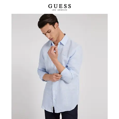 【38上新季】GUESS男士刺绣字母长袖衬衫商品大图