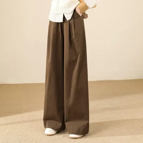 时尚气质休闲裤2023年秋季新款女装高腰宽松直筒裤阔腿长裤商品大图