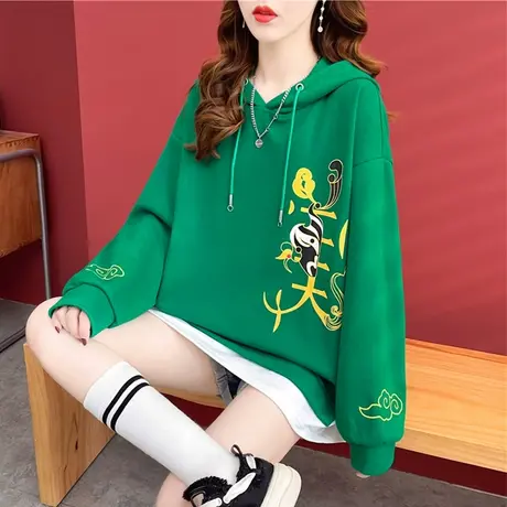 设计感小众卫衣女春秋季韩版宽松薄款早秋小个子假两件上衣外套潮图片