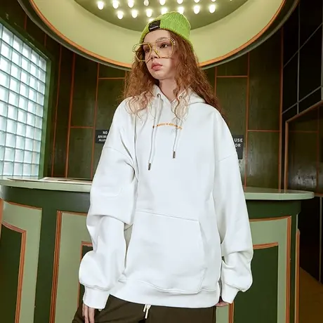 日系潮牌高街卫衣男潮chic港风简约潮流加绒加厚冬季连帽外套情侣商品大图