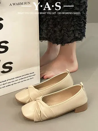 春秋晚晚风温柔鞋法式单鞋女2024新款夏季平底软底孕妇休闲女鞋子商品大图