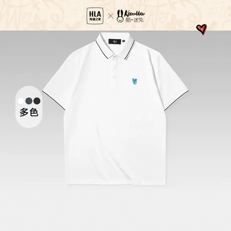 HLA/海澜之家酷迷兔联名短袖POLO衫23春夏新款撞色宽松透气上衣男商品大图