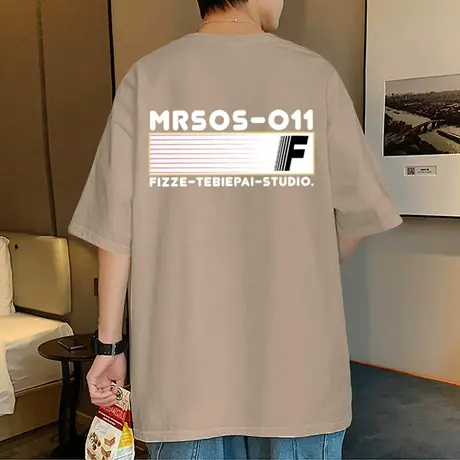 t恤男夏季美式宽松纯棉字母印花体恤重磅2023新款休闲短袖潮牌ins图片