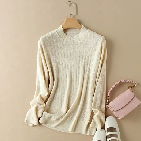 半高领毛衣女宽松套头打底衫秋装2023年新款内搭爆款洋气针织衫女商品大图