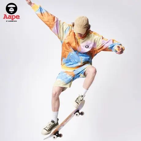 Aape旗舰店男装春夏彩色扎染迷彩串标潮流短裤6992XAK图片