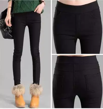 打底裤女外穿薄款黑色女裤子高腰显瘦小脚裤松紧腰长裤秋款铅笔裤商品大图