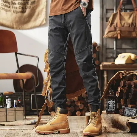 Modi Nick/摩帝尼克男士百搭潮牌男款工装裤纯棉直筒束脚男士裤子商品大图