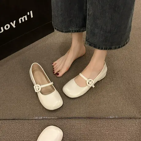 永希豆豆鞋女夏季外穿2023年新款防滑轻便孕妇鞋百搭时尚奶奶鞋潮商品大图