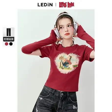 【Little Lulu联名】乐町2024夏季新款爱心基础T恤短袖C2CNE2120商品大图